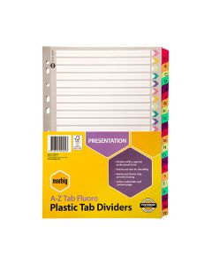 Marbig Dividers A-Z Tab Manilla Reinforced A4 Fluoro