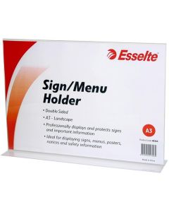 ESSELTE SIGN/MENU HOLDER 2 SIDED L/S A3