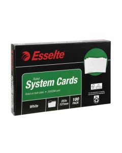 ESSELTE SYSTEM CARDS 203X127MM (8X5) WHITE PACK100