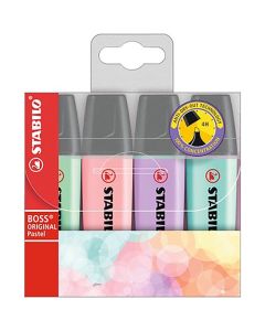 STABILO BOSS PASTEL HIGHLIGHTER ASSORTED WALLET 4