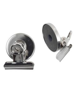 ESSELTE MAGNETIC CLIP CHROME 32MM PACK 2