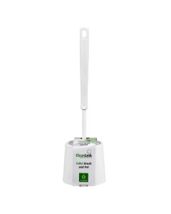 CLEANLINK  TOILET BRUSH AND POT WHITE