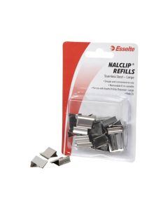 ESSELTE NALCLIP NALCLIP REFILLS LGE PACK 25 STEEL
