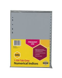 MARBIG INDICES & DIVIDERS 1-100 TAB PP A4 GREY