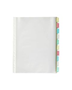 MARBIG INDICES & DIVIDERS 10 TAB PP A4 CLEAR POCKETS