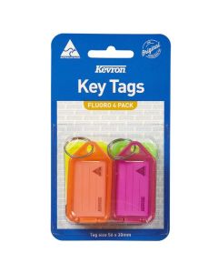 KEVRON ID38 KEYTAGS FLUORO ASSORTED PACK 4