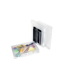 MARBIG PLASTIC A4 FILE CASE CLEAR W/CLIP LABEL