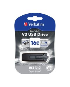 VERBATIM STORGE AND GO V3 USB 3.0 DRIVE 16GB GREY