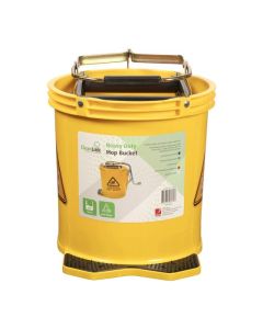 CLEANLINK  HEAVY DUTY MOP BUCKET METAL WRINGER 16L YELLOW