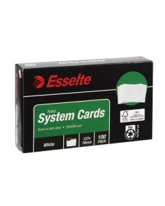 ESSELTE SYSTEM CARDS 127X76MM (5X3) WHITE PACK100