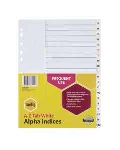 MARBIG INDICES & DIVIDERS A-Z TAB PP A4 WHITE