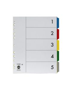 MARBIG INDICES & DIVIDERS 5 TAB PP A4 EXTRA WIDE