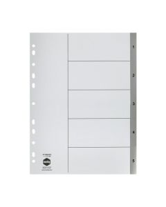 MARBIG INDICES & DIVIDERS 1-5 TAB PP A4 GREY