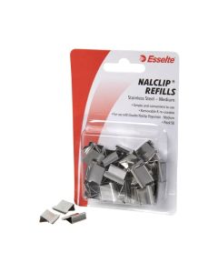 ESSELTE NALCLIP NALCLIP REFILLS MED PACK 50 STEEL