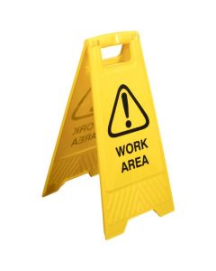 CLEANLINK  SAFETY SIGN WORK AREA YELLOW