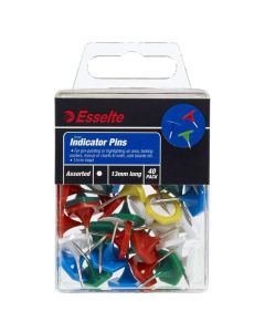 ESSELTE PINS INDICATOR SMALL PACK 40 ASSORTED