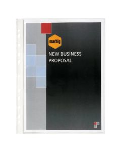 MARBIG SHEET PROTECTORS MEDIUM WEIGHT A4 100PACK