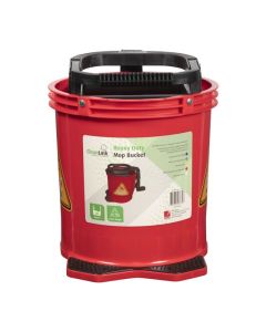 CLEANLINK  HEAVY DUTY MOP BUCKET PLASTIC WRINGE 16L RED