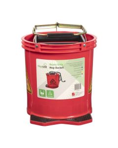 CLEANLINK  HEAVY DUTY MOP BUCKET METAL WRINGER 16L RED
