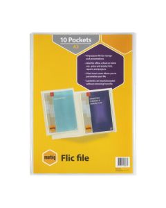 MARBIG FLIC FILE A3 10 POCKET INSERT COVER CLEAR