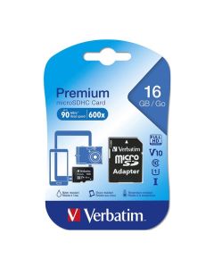 VERBATIM MICRO SDHC 16GB WITH ADAPTER