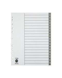 MARBIG INDICES & DIVIDERS 1-20 TAB PP A4 GREY