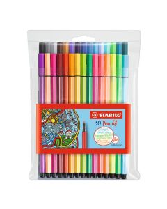 STABILO PEN 68 FIBRE TIP PEN ASSTD WALLET 30