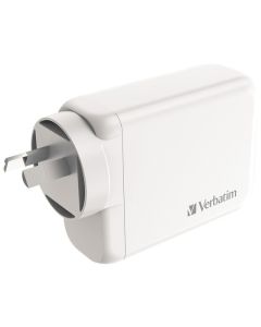 VERBATIM USB GAN CHARGER 100W 3C+1A WHITE