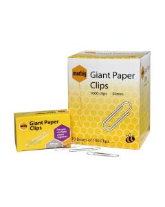 MARBIG PAPER CLIPS 50MM GIANT BOX 100 50MM GIANT BOX 100