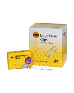 MARBIG PAPER CLIPS 33MM LARGE BOX 100 33MM LARGE BOX 100