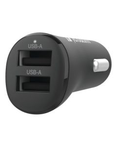 VERBATIM DUAL USB PORT CAR CHARGER 3.A BLACK