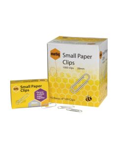 MARBIG PAPER CLIPS 28MM SMALL BOX 100 28MM SMALL BOX 100