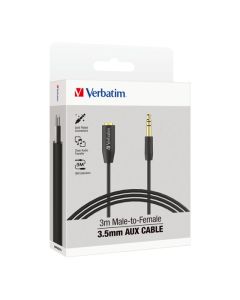 VERBATIM 3.5MM AUX AUDIO CABLE 3 METRE