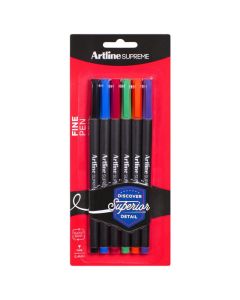 ARTLINE SUPREME FINELINER PEN 0.4MM ASSORTED PACK6