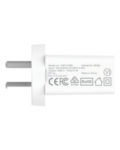 VERBATIM SINGLE USB PORT WALL CHARGER 2.4A