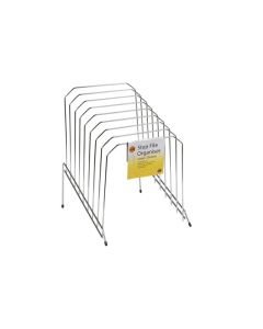 MARBIG STEP FILE WIRE ORGANISER LARGE SILVER
