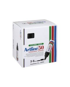 ARTLINE 50 PERMANENT MARKER 6MM CHISEL NIB BLACK