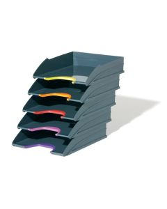 DURABLE VARICOLOR LETTER TRAY SET 5 ASSORTED