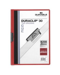 DURABLE DURACLIP DOCUMENT FILE A4 30 SHEET RED