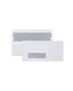 CUMBERLAND SELF SEAL WINDOW SECRETIVE ENVELOPE 80GSM DL 110X220MM WHITE BOX500