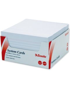 ESSELTE SYSTEM CARDS 127X76MM (5X3) WHITE PACK 500