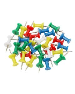 MARBIG PUSH PINS ASSORTED H/SELL PACK 30