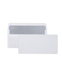 CUMBERLAND SELF SEAL SECRETIVE ENVELOPE 80GSM DL 110X220MM WHITE BOX500