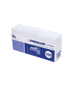 CUMBERLAND STRIP SEAL RETAIL 80GSM DL110X220MM WHITE BOX1000(10X100)