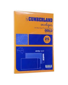 CUMBERLAND STRIP SEAL POCKET ENVELOPE 85GSM C4 324X229MM GOLD BOX250 (10XPACK25)