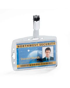 DURABLE SECURITY PASS HOLDER WITH CLIP BOX25