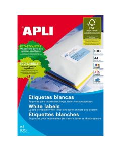APLI LABELS A4 99X38MM ROUND 100 SHEETS