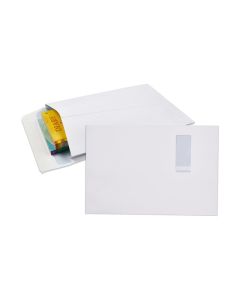 CUMBERLAND STRIP SEAL EXPANDABLE ENVELOPE WIN/SEC 150GSM 340 X 229MM WHITE PACK50