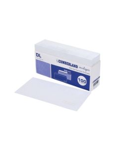 CUMBERLAND STRIP SEAL POST CODE ENVELOPE 80GSM DL 110X220MM WHITE BOX1000 (10X100)