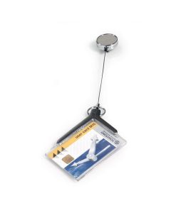 DURABLE DELUXE PRO CARD HOLDER WITH BADGE REEL 54X85MM PACK10